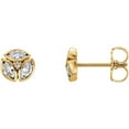 thumbnail image 2 of Pompeii 1/2cttw Marquise Diamond Cluster Studs 14k Yellow Gold (G,SI1), 2 of 4