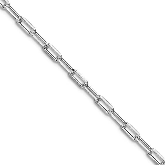 925 Sterling Silver Rhodium Plated 2.75mm Elongated Open Link Chain Necklace 18 Inch Chain Necklace for Women and Men