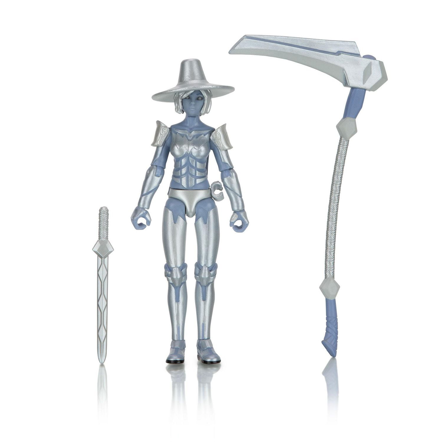 Roblox Imagination Collection - Aven, le pack de figurines Silver Warrior [comprend un objet virtuel exclusif]