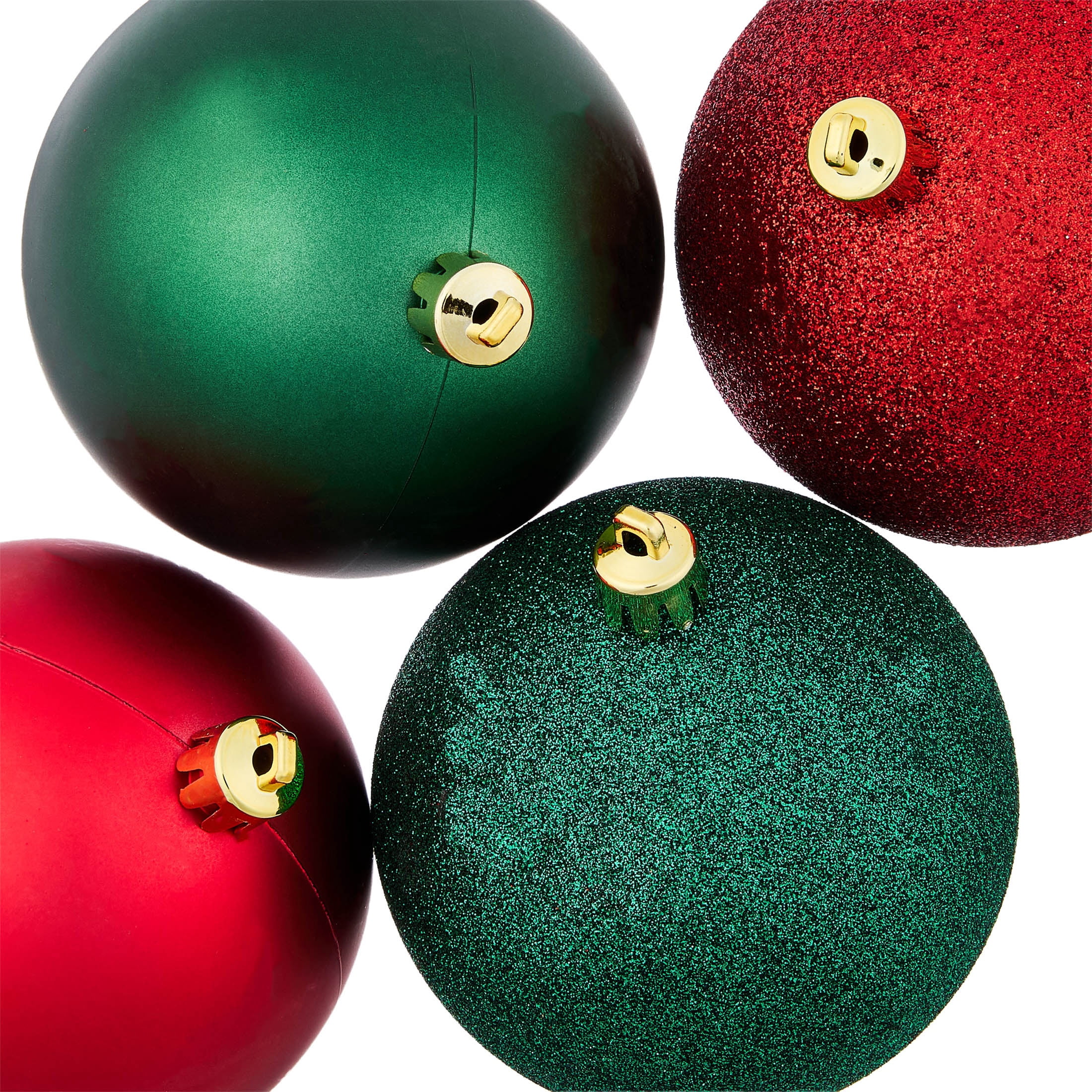 8-Count Red and Green Ball Shatterproof Christmas Ornaments, 4.5", by Holiday Time