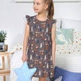 thumbnail image 4 of Fotbe Snowflake Fox Vestido de Dormir para Niñas de 3 a 10 Años, Mangas Cortas, Estilo Princesa, Pijama Camisón con Mangas Voladas-X-Large, 4 of 6
