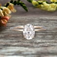 thumbnail image 3 of 1.00 carat Classic Oval Moissanite Diamond Solitaire Engagement Ring on 10k Rose Gold, 3 of 6