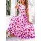 thumbnail image 5 of Vestido largo PRETTYGARDEN para mujer, estampado floral, cuello en V, corte A, 5 of 9