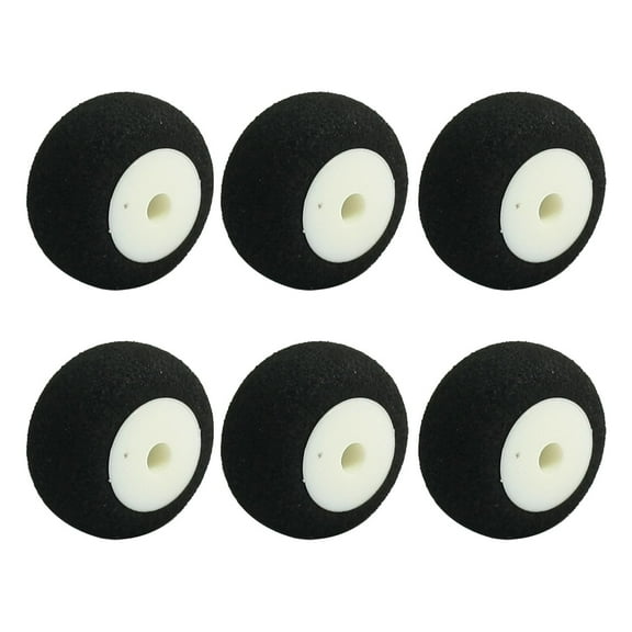 Unique Bargains 6pcs RC Airplane Plastic Hub Landing Sponge Tail Wheel Tire 16x10mm