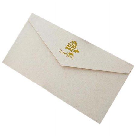 Panda Superstore PS-OFF490804011-YAN01692 Retro Style Invitation Envelopes Bronzing Printing Greetings Cards, Beige - 20 Piece