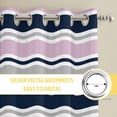 thumbnail image 6 of Pink Grey Striped Kitchen Curtains Window Panels, Farmhouse Stripes Modern Abstract Art Insulated Window Treatment Curtain, Grommet Curtains for Bedroom/Living Room/Bathroom, 2 Piece 42"Wx84"L, 6 of 8