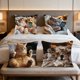 thumbnail image 5 of 4 fundas de almohada decorativas con estampado de gatos | Fundas de cojín de poliéster suave de 45 x 45 cm con cremallera oculta para sofá y cama, 5 of 6