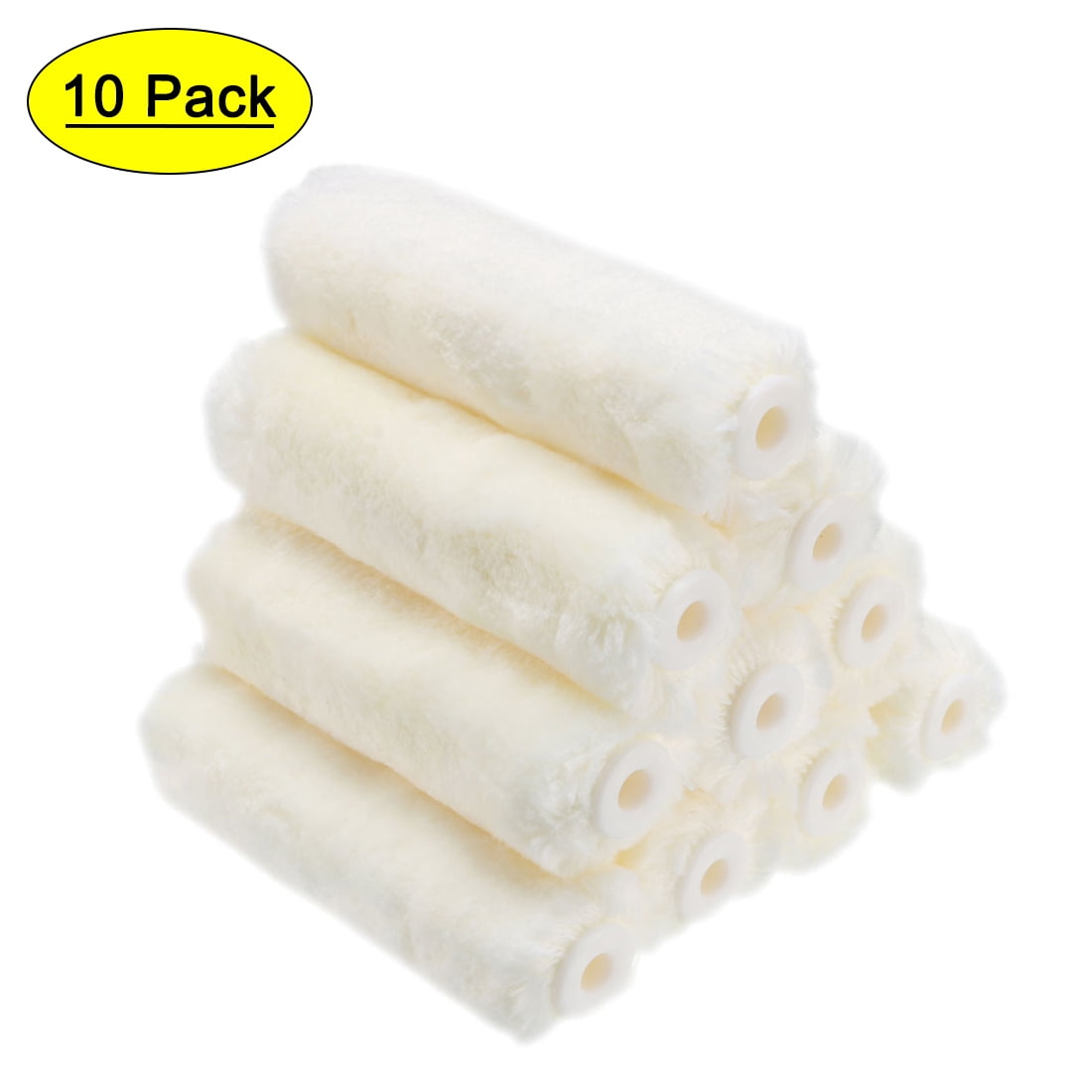 Uxcell 4 Inch 1/4' Hole Diameter Mini Fabric Paint Roller Cover Nap Refill 10 Pack
