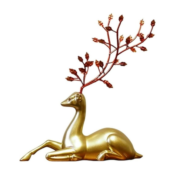 Red Deer Figurine Christmas Decorative Ornament Festive Holiday For Home Decoration Red Resin Sculpture Artwork For Tabletop Decor