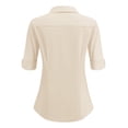 thumbnail image 4 of Zeagoo Women Button Up Shirt 3/4 Sleeve Button Down Dress Shirts Basic Cotton Fitted Button Up Shirts, 4 of 6