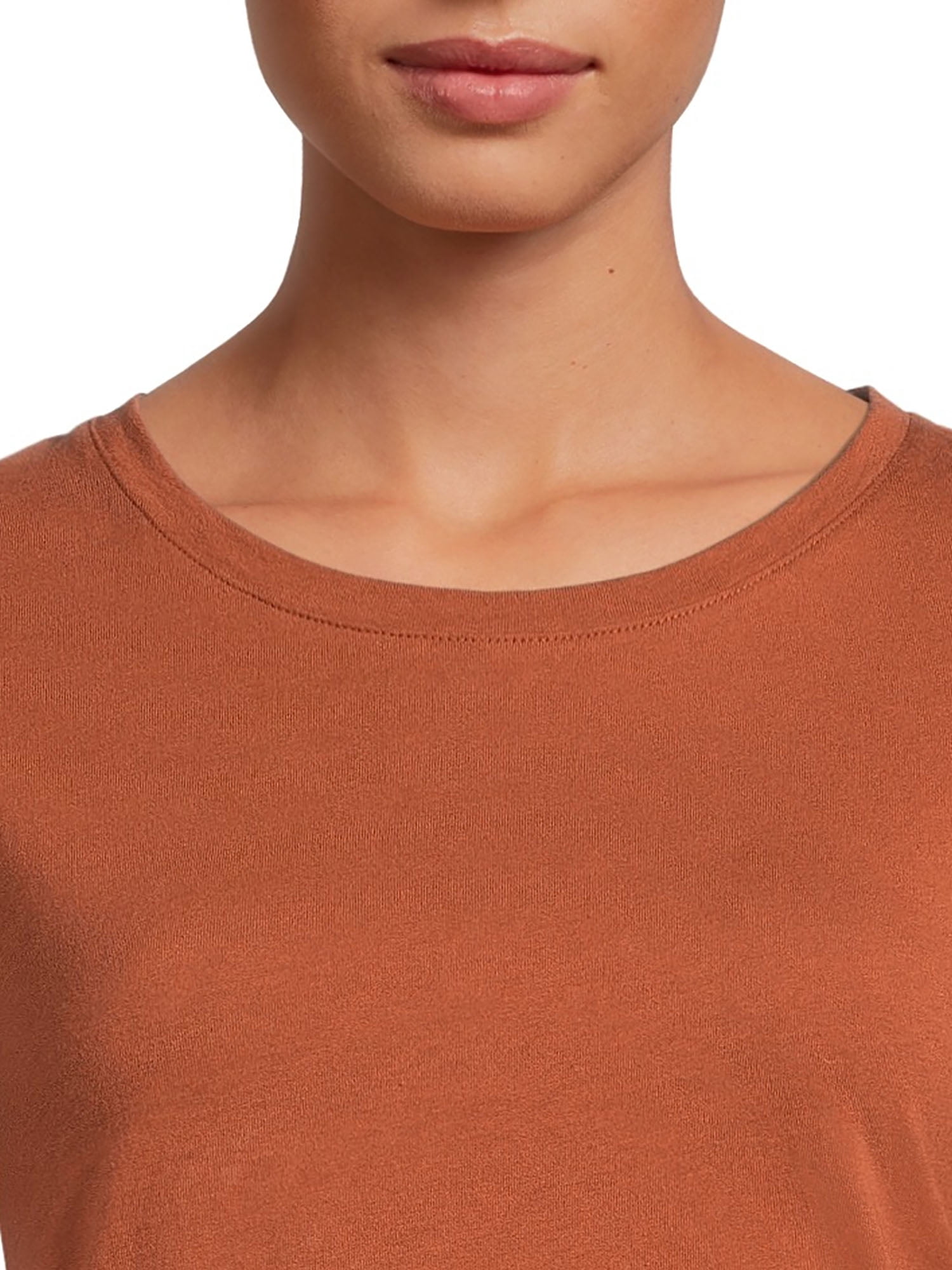 Time And Tru Women's Crewneck Tee with Long Sleeves