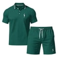 thumbnail image 4 of CONFREE Mens 2 Peice Shorts Sets Casual Men's Summer Outfits Set Graphic Polo Shirts Shorts Athletic Sweat Suit for Men, 4 of 4