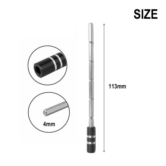 Strong Magnetic Extension Bar Rod for 4mm Hex Screwdriver Bits