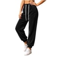 thumbnail image 2 of JOANKDMI Velour Joggers for Women Sweatpants Buttery Soft Thermal Baggy Tapered Cuffed Ankle Elastic Drawstring Waist with Pockets for Winter Lounge Athletic Track Pants, 2 of 7