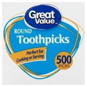 Great Value Classic Round Toothpicks, 500 Count Box