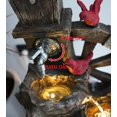 thumbnail image 6 of Three-Tier Outdoor Decorative Garden Birdhouse Water Fountain with LED Lights & Water Wheel, 6 of 9