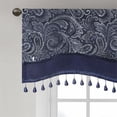 thumbnail image 3 of Madison Park Aubrey Polyester Jacquard Window Valance with Beads in Navy/Ivory, 3 of 9