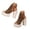 Brown, variant on High Heels for Women Ankle Buckle Strap Slingback Platform Heeled Sandals 4.33 Inch Leopard Print Ladies Dressy Pumps (Brown,9.5)