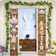 thumbnail image 3 of JeashCHAT Happy Easter Bunny Porch Sign Easter Decorations Hanging Sign with Cute Bunny and Eggs Door Banner, Hello Spring and Happy Easter Porch Banner for Indoor Outdoor Wall Front Door, 3 of 4
