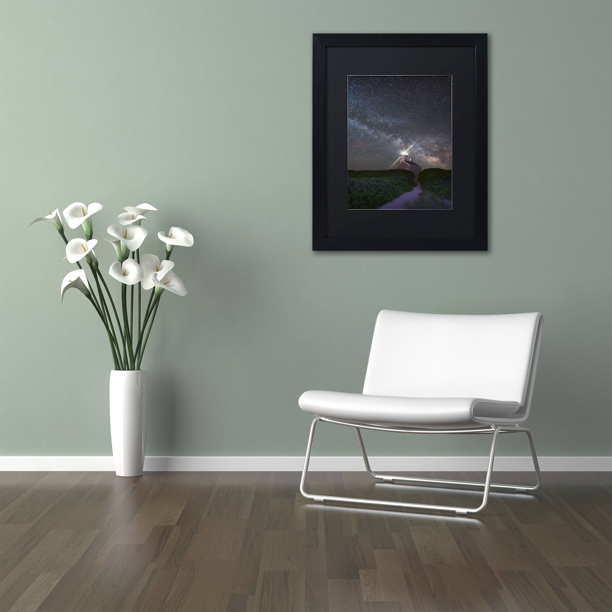 Trademark Fine Art "Follow the Light" Canvas Art by Michael Blanchette Photography Black Matte, Black Frame