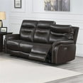 thumbnail image 2 of Fortuna Dark Brown Leather Power Recliner Sofa, 2 of 10
