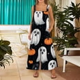 thumbnail image 5 of HAJWOH Halloween Pants Women Print Linen Cotton Jumpsuits Rompers Plus Size Loose Fit Jumpers Pants with Pockets(Black,M), 5 of 6