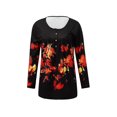 thumbnail image 3 of Hauts Décontractés à Manches Longues pour Femmes, Imprimé Floral, Tunique à Boutons devant, Chemises, Blouse, 3 of 9