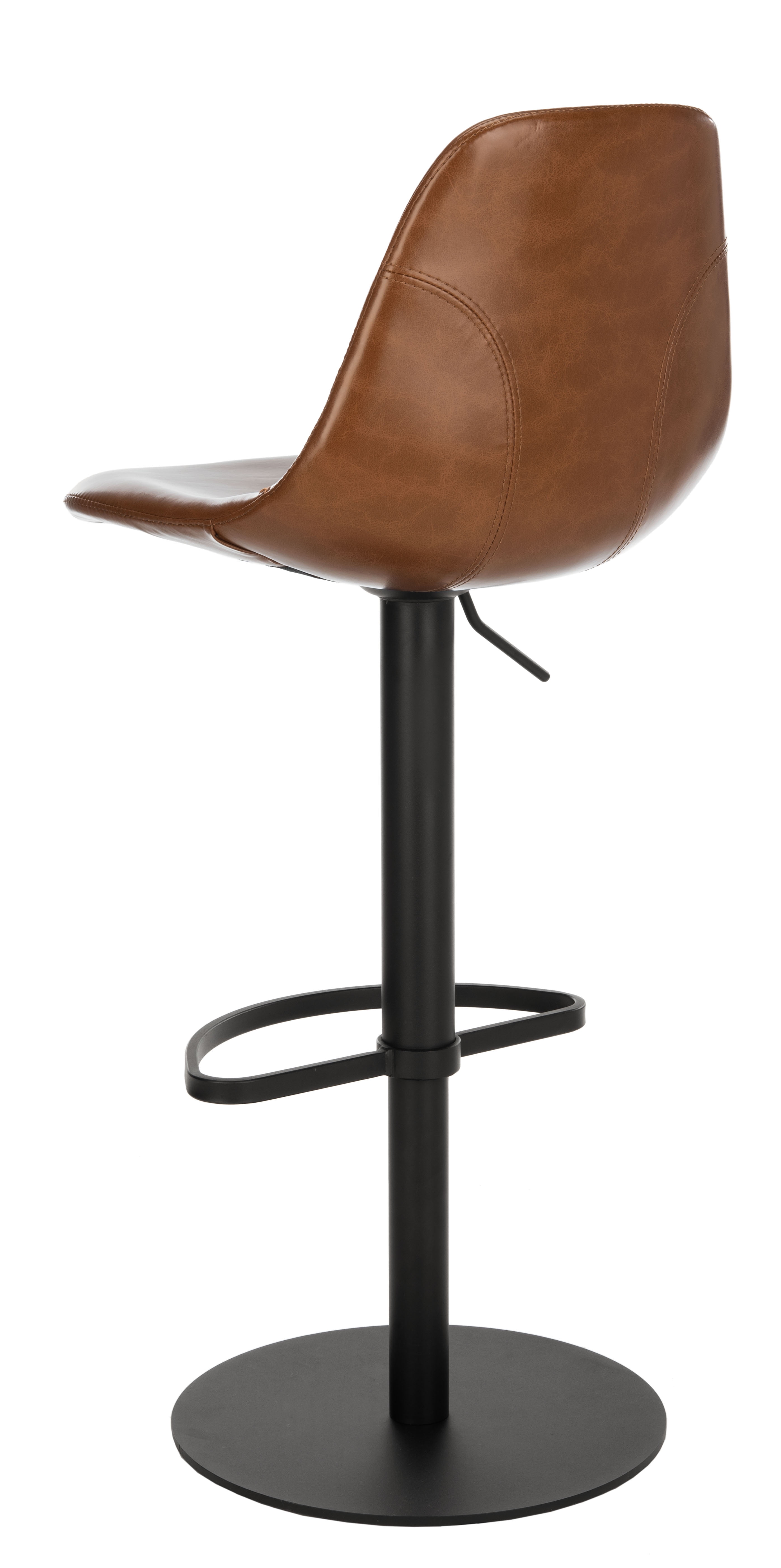 SAFAVIEH Sky Light Brown/Black High Back Tufted Bar Stool (17.25 in. W x 20 in. D x 33.5/43.5 in. H)