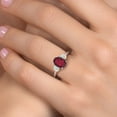 thumbnail image 4 of Gem Stone King 925 Sterling Silver Ruby Red Mystic Quartz and Simulated White Opal Engagement Ring for Women | 2.30 Cttw | Oval 9X7MM | Gemstone Birthstone | Size 9, 4 of 6