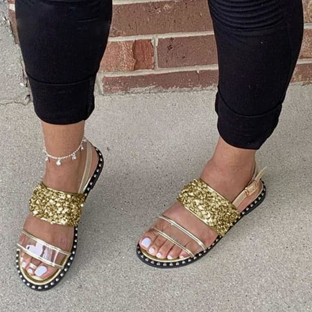 

Women Summer Fashion Sandals Flat Retro Buckle Sandals