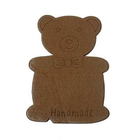 10 Wood Floss Bobbin Teddy Bear Thread Cards