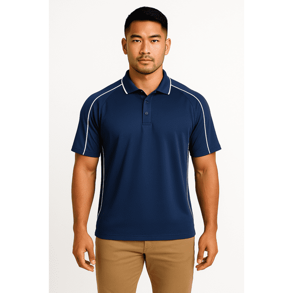 Expert Brand Men's Oxymesh™ Dry Fit Athletic Malibu Polo Shirt, Navy, Medium