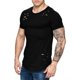 thumbnail image 3 of Camisetas de cuello redondo sueltas de color sólido rasgadas para hombre Camiseta de manga corta curvada ahuecada informal para hombre Noticed FS7578-13, 3 of 4