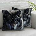 thumbnail image 3 of Orinice Wolf Snow Blue Eyes Graphic Decorative Cotton Linen Cushion Throw Pillow Cover Winter Zipper Closure 1PC 12x12in, 3 of 5