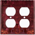 thumbnail image 3 of Metal Light Switch Plate Cover Elegant Maroon Red Letter Frame Damask DAM068, 3 of 13