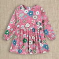 thumbnail image 2 of XXWXYD Festive Floral Print Square Neck Dress - Flyaway Sleeve Design with Elastic Cuffs for Garden Parties & Photo, 2 of 4