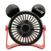 Edens Decor Table Fan for Kids Room Camping Office Portable & USB Rechargeable Black