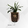 thumbnail image 6 of XBrand 17.7", 12.6" and 9"W Round Beige and Golden Fiberstone/Cement Indoor Outdoor Planters (Set of 3), Modern Decorative Plant Pots with Drain Hole for All House Plants, Succulents & Flowers, 6 of 9