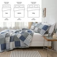 thumbnail image 3 of 3 Piece Quilt Set King Size Bedspread Coverlet Mens Plaid Patchwork Bedding Reversible Quilt Queen Microfibers Bedspread Coverlet Lightweight Bedding for All Season Black Blue, 3 of 8