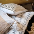 thumbnail image 4 of Creative Co-Op Creative Co-Op Cotton Printed Tufted Pillow with Tassels, Black and Cream, 4 of 8