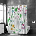 thumbnail image 2 of Coolnut Shower Curtain Set with Hooks Llama Alpaca Flowers Polyester Waterproof Bath Curtain72" x 72", 2 of 6