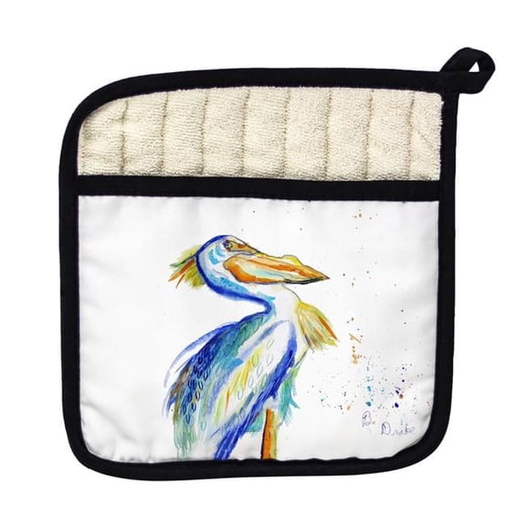 Betsy Drake PT1010 Watercolor Pelican Pot Holder