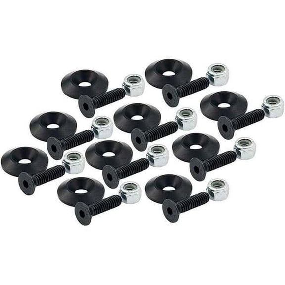 0.25 in. Countersunk Bolts with 1 in. Washer - Black, Pack of 10