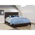 thumbnail image 2 of Dorian Faux Leather Upholstered Queen Panel Bed Brown, 2 of 4