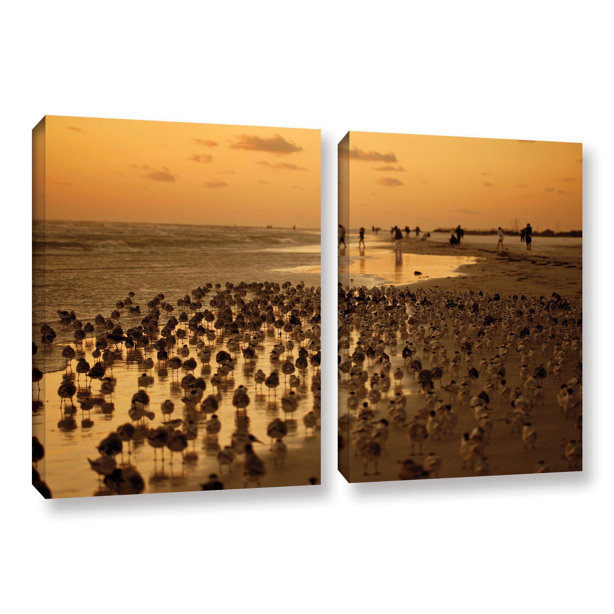 ArtWall Lindsey Janich "Seagulls III" 2-Piece Gallery-Wrapped Canvas Set