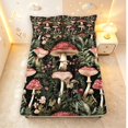 thumbnail image 5 of Homewish Rustic Mushrooms Bed Sheets,Boho Exotic Fungus Plant Full Size Sheets,Red Green,4-Piece,1 Flat Sheet, 1 Fitted Sheet and 2 Pillowcases, 5 of 6