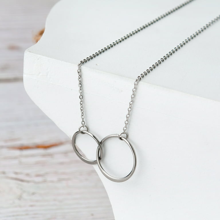Anavia Birthday Gift for Girlfriend, Double Circle Necklace, Necklace for  Girlfriend, Gifts for Girlfriend, Girlfriend Birthday Gift, Anniversary Gift,  Valentines Day Gift For Her- [Silver] 