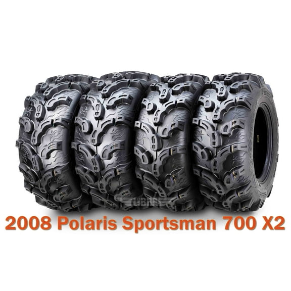 2008 Polaris Sportsman 700 X2 Full Set ATV tires 25x8-12 & 25x11-10 Premium Mud
