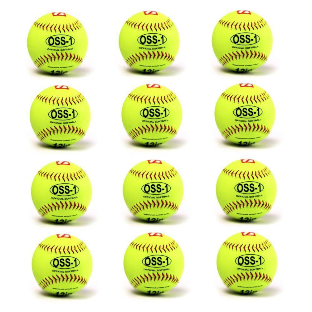 OSS1 Practice SoftBall Balls, Size 12 Inches, Yellow