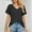 Black, variant on TAGOLD Womens Plus Size Summer Tops,Womens Plus Size Tops,Women's Fashion Casual Solid Color Buttons Comfortable Short Sleeve Sweatshirt Tops Blouse Wine XXL